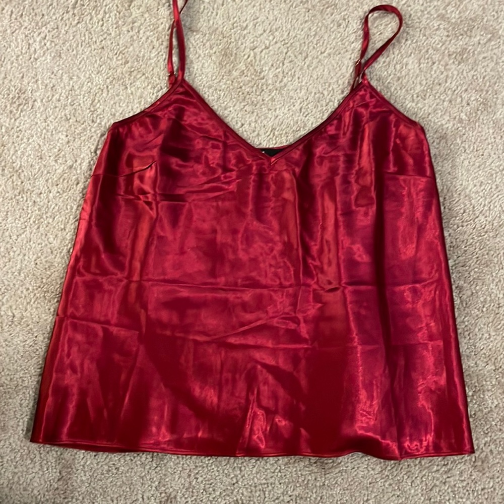 Lulu’s Red Satin Tank
